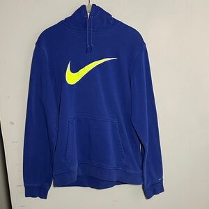 Nike Royal Blue Hoodie with Neon Yellow mesh jersey Swoosh